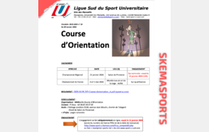 CHAMPIONNAT : INSCRIVEZ-VOUS POUR LA COURSE D'ORIENTATION