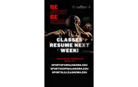 Classes resume Monday 9 !